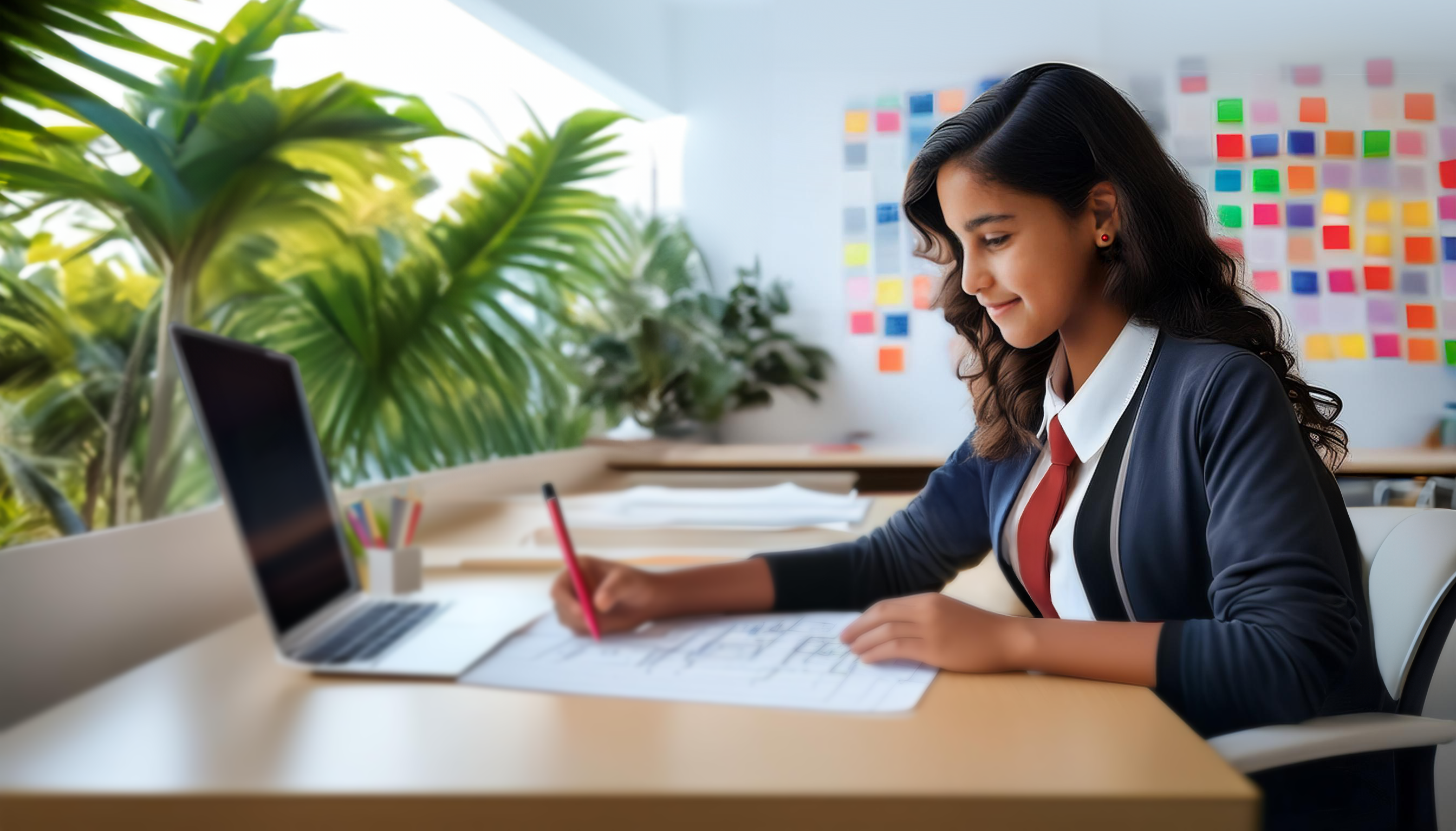 Estudiante Trabajando Y Planificando Un Proyecto